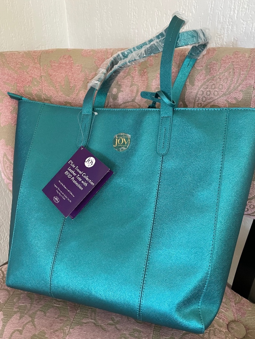 Joy Mangano Travel Collection Leather Tote